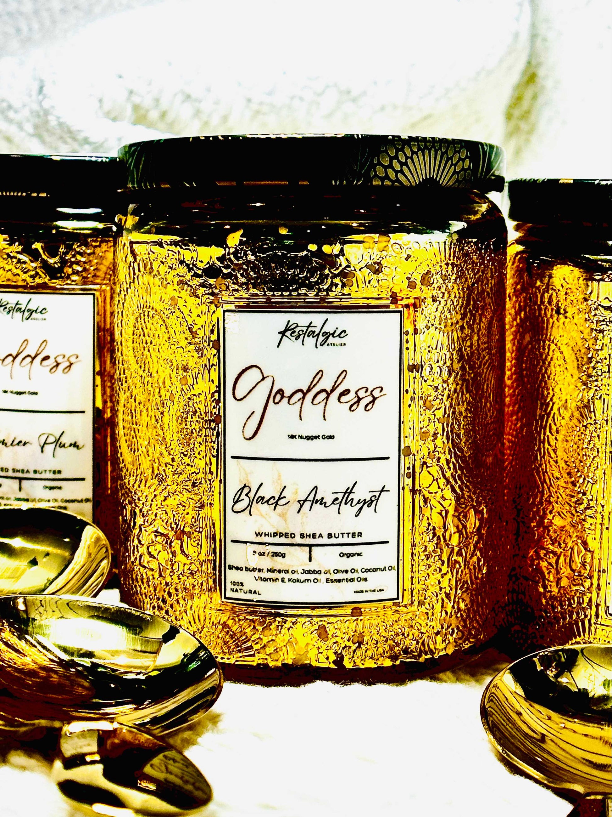 Unleash Your Inner Goddess with our Divine Glimmer Body Butter - With Gold Spoon Restalgic Atelier
